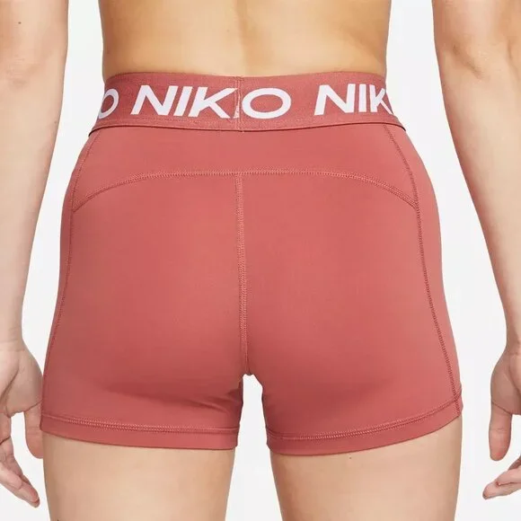 Nike Pro Women's 3" Dri-FIT Training Shorts Canyon Rust CZ9857 - Picture 2 of 5